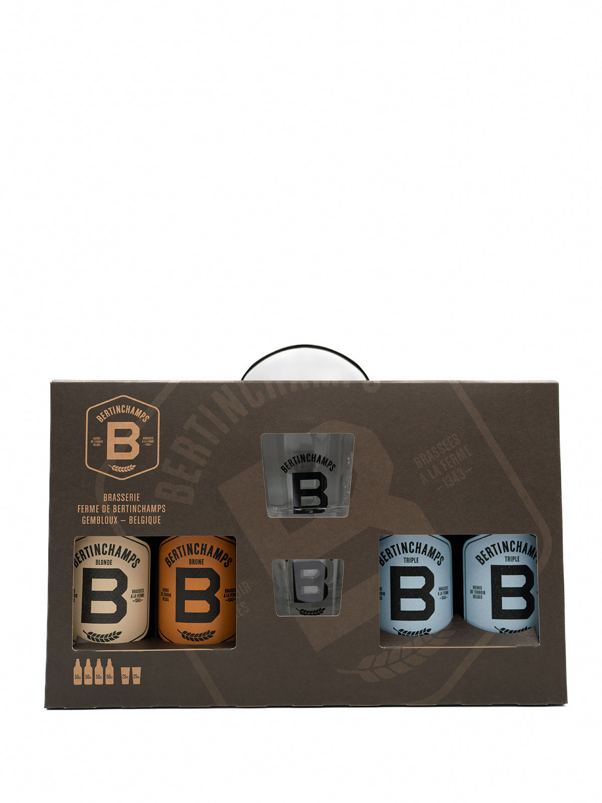 Bertinchamps Coffret - 4x50cl + 2 Verres